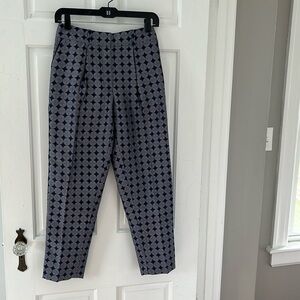 JCrew Collection jacquard print silk crop trouser